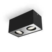 Philips duospot Box zwart - Incl 2X LED 4,5W WarmGlow dimbaar