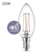 Philips LED kaars E14 25W filament helder niet dimbaar