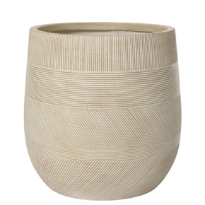 Bloempot Liam bruin met patroon polymeer Ø 55 cm