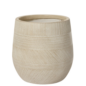 Bloempot Liam bruin met patroon polymeer Ø 32 cm