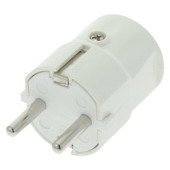 HANDSON stekker RA zij-invoer wit met uitloop