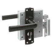 Tuinpoortsluiting poortslot voor cilinderslot met beslag zwart