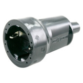 Contrastekker 10/16A PVC Randaarde Zwart