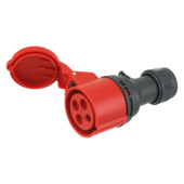 Cee contrastekker 4-polig 400V randaarde 16 ampère rood