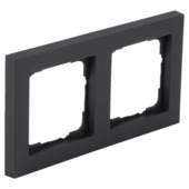 Gira E2 Afdekraam 2-Voudig Mat Zwart