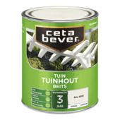 CetaBever Tuinhoutbeits zijdeglans dekkend RAL 9010 gebroken wit 750 ml