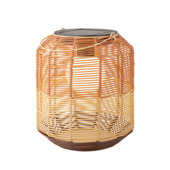 Solar LED lantaarn 28cm hoog Ø24cm bruin