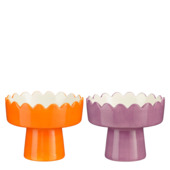 Joya schaal op voet lila oranje - h12,5xd15,5cm
