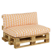 Palletkussen Marleen geblokt oranje