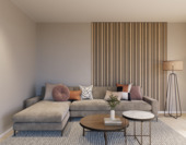 Lattenwand Decowall Acoustic Blend natuur eiken, combinatie van verschillende breedtes , 260x30cm, 2 stuks (1.56m2)