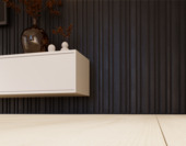 Lattenwand Decowall Acoustic Blend lava eiken, combinatie van verschillende breedtes, 260x30cm, 2 stuks (1.56m2)