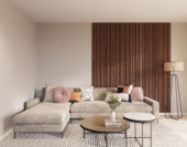 Lattenwand Decowall Acoustic Blend walnoot, combinatie van verschillende  breedtes, 260x30cm, 2 stuks (1.56m2)