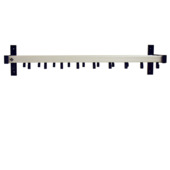 Vepa Bins Pro-line wandkapstok met 19 haken - grijs / zwart