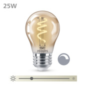 Philips LED kogel E27 25W filament goud spiraal dimbaar