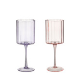 Wijnglas bloemvorm paars/roze