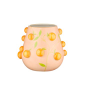 Vaas roze met sinaasappels