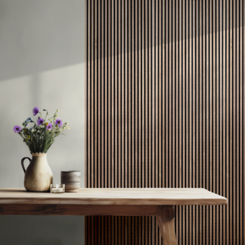 Lattenwand Melbourne 260x52cm walnoot, dikte 9,7 mm 2 stuks per pak kopen? Wand- & plafondplaten | Karwei