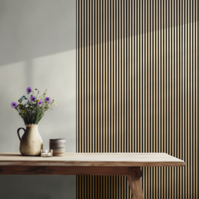 Lattenwand Melbourne 260x52 cm licht eiken, dikte 9,7 mm 2 stuks per pak