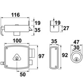 AXA Cisa oplegslot voor buitendeuren links