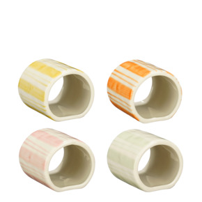 Servetring roze oranje geel licht groen - l5,5xb5,5xh5cm