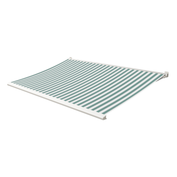 Knikarmscherm Calando streep groen/wit (kleurnr. 315420) op maat