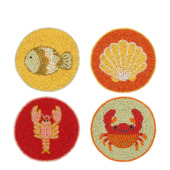 Onderzetter rood oranje geel licht groen - h0,5xd10cm per stuk