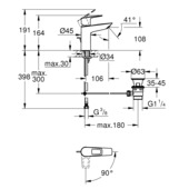 Grohe Wastafelmengkraan Start Loop M-size Push Open Chroom