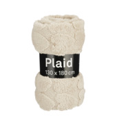 Fleece plaid hart beige 130 x 180 cm
