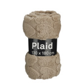 Fleece plaid hart bruin 130 x 180 cm