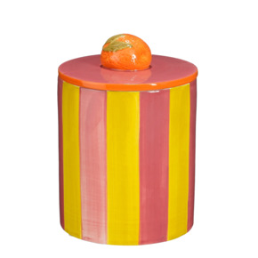 Dion decoratie voorraadpot roze - h20xd14,5cm
