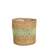 Ronde mand zeegras lichtgroen ¿ 19 x 18 cm