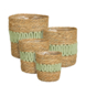 Mand rond l.groen set van 4 - h18xd19cm