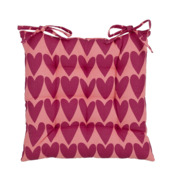 Stoelkussen hartjes 40 x 40 x 5 cm roze
