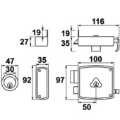 AXA Cisa oplegslot voor buitendeuren rechts