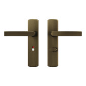 AXA deurkrukset Curve klik blindschild met wc-/badkamersluiting brons