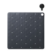 Sealskin antislip douchemat Ribb 55x55 cm antraciet (inclusief zwarte haak)