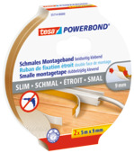 Tesa Powerbond montagetape smal 5 m x 9 mm (2 stuks)