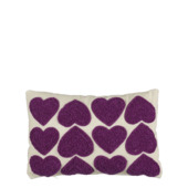 Kussen hart paars - l35xb25xh10cm