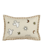 Kussen vogel beige - l59xb39xh10cm