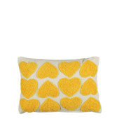 Kussen hart geel - l35xb25xh10cm