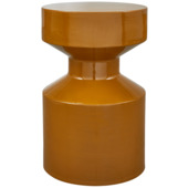 WOOOD bijzettafel Ferry honinggeel metaal ø 30cm