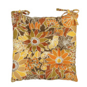 Stoelkussen bloemetjes 40 x 40 x 5 cm roze