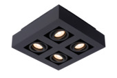 Lucide XIRAX plafondspot LED Dim to warm GU10 2200K/3000K Zwart