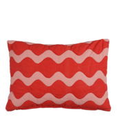 Kussen rood scallopes - l55xb35xh10cm