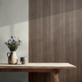 Lattenwand Melbourne 260x52cm walnoot, dikte 9,7 mm 2 stuks per pak