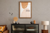 Viltpaneel 4 lijnen taupe 120x60 cm