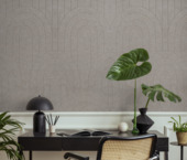 Viltpaneel gebogen lijnen taupe 120x60 cm