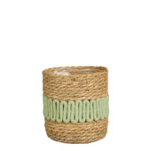 Ronde mand zeegras lichtgroen ¿ 17 x 16 cm