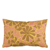 Kussen bloemen bruin - l55xb35xh10cm