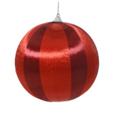 Decoris kerstbal foam rood gestreept Ø 8 cm